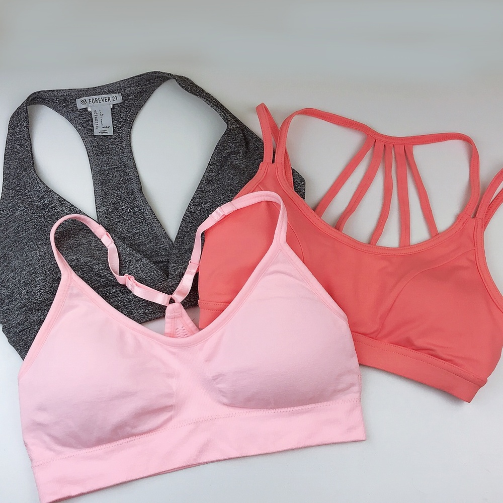 Set of 3 Low Impact Padded Sports Bras